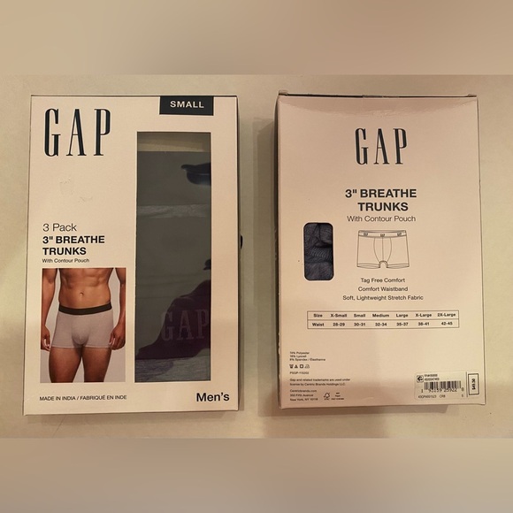 NWT GAP Mens 6 Pack Contour Pouch 3" Breathe Boxer Briefs Trunks Tag-less Small - Picture 1 of 4